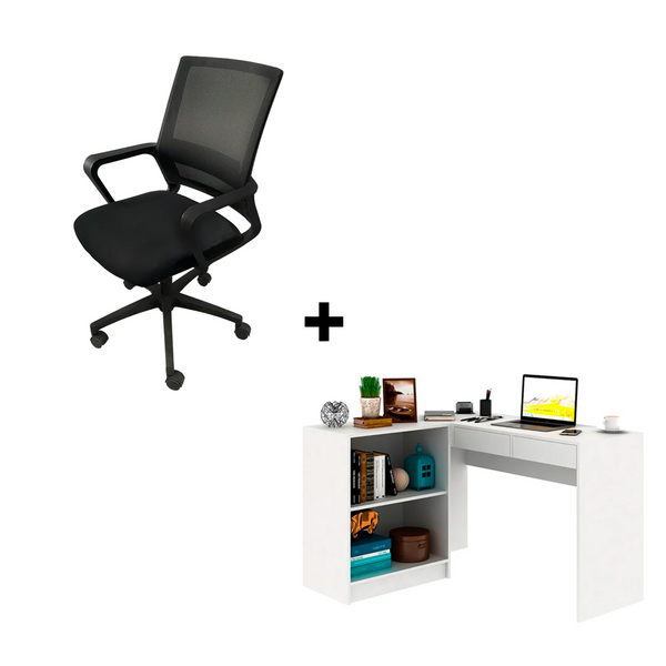 SILLA ERGONOMICA + ESCRITORIO DE OFICINA D2