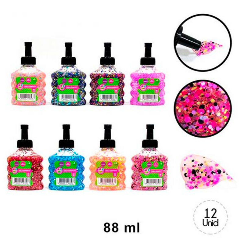 Cola confetti glitter 88gr 12 pcs