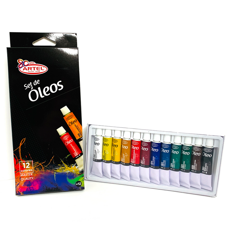 PINTURA OLEO SET 12 COLORES DE 12ML ARTEL