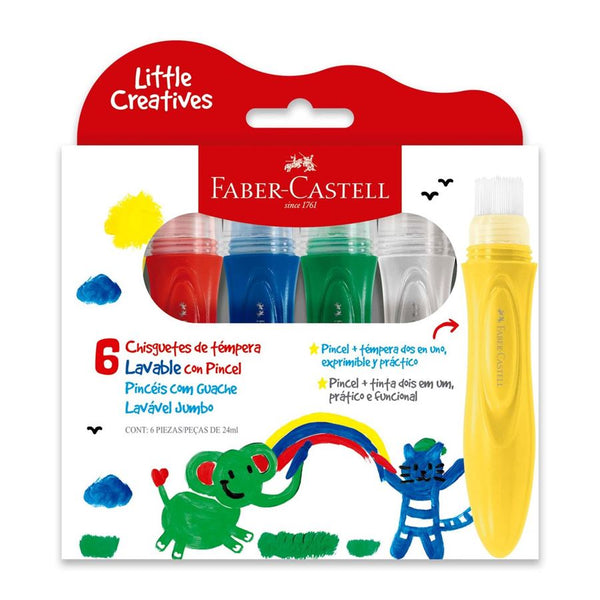 TEMPERA CON PINCEL LAVABLE FABER CASTELL LITTLE CREATIVES