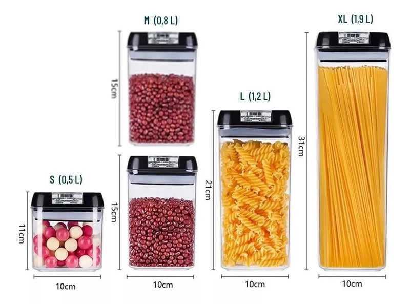 CONTENEDORES ALIMENTO HERMETICO SET 5 PIEZAS