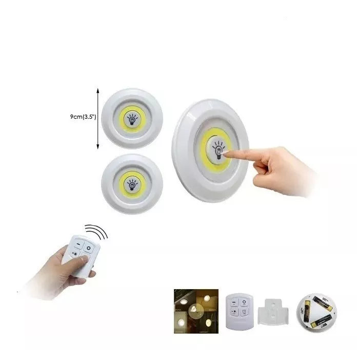 SET 3 LUZ LED PORTATIL CONTROL REMOTO TIMER DIMER