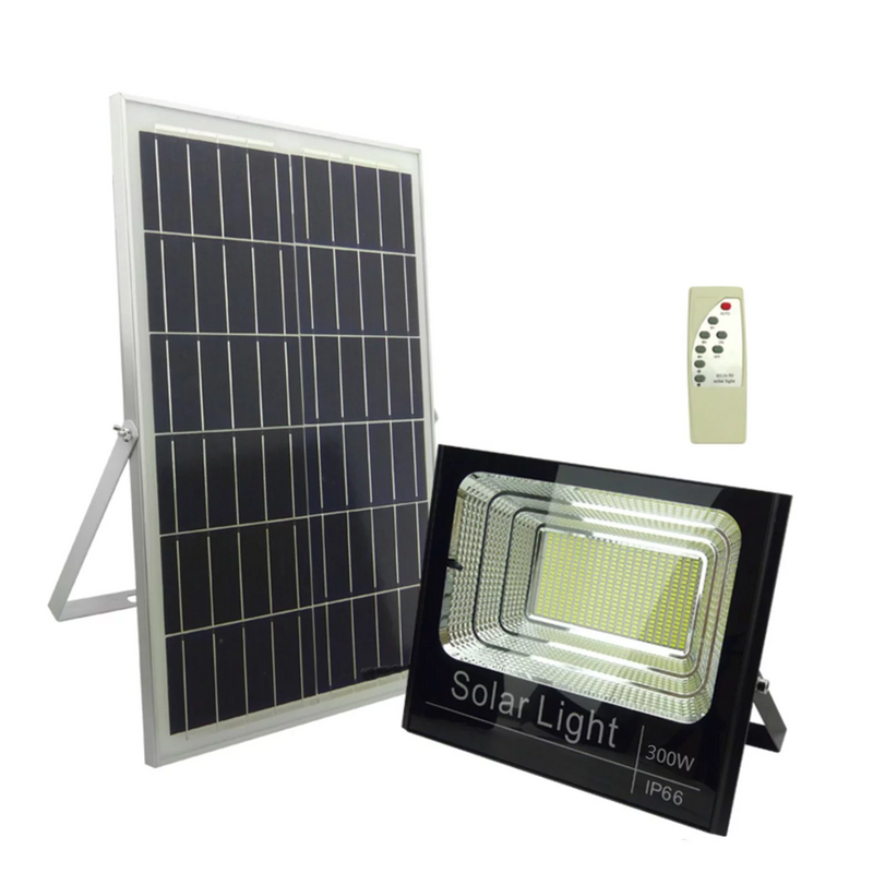 FOCO EXTERIOR SOLAR LED 300 WATTS IP66 + CONTROL REMOTO