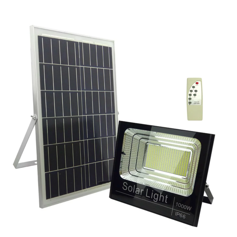 FOCO EXTERIOR SOLAR LED 1000 WATTS IP66 + CONTROL REMOTO