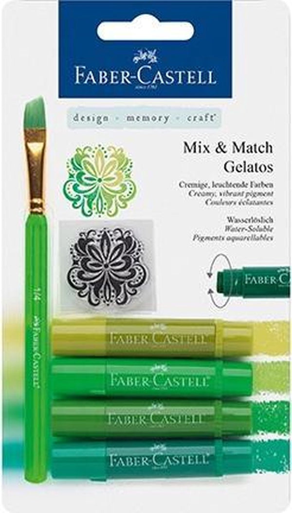 SET 4 GELATO COLORES GREEN FABER CASTELL