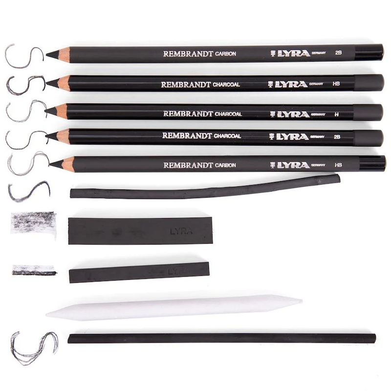 SET CARBON LYRA 11 PIEZAS CHARCOAL SET