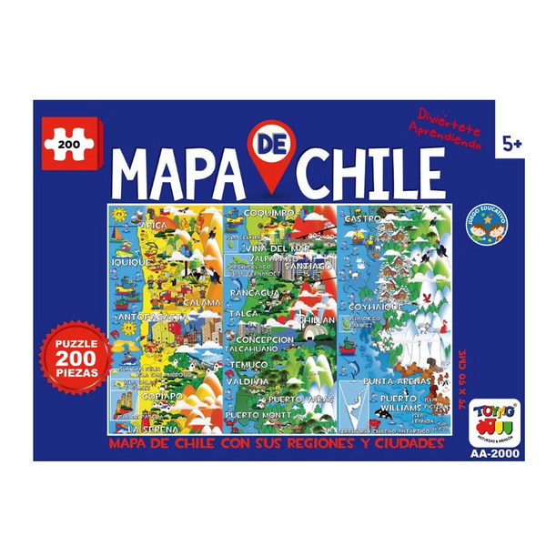 PUZZLE 200 PIEZAS MAPA DE CHILE