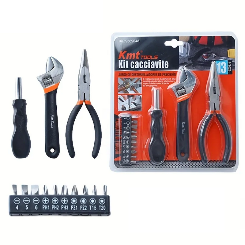 JUEGO DE DESTORNILLADORES DE PRECISIÓN Y HERRAMIENTAS 13 PIEZAS KMT TOOLS