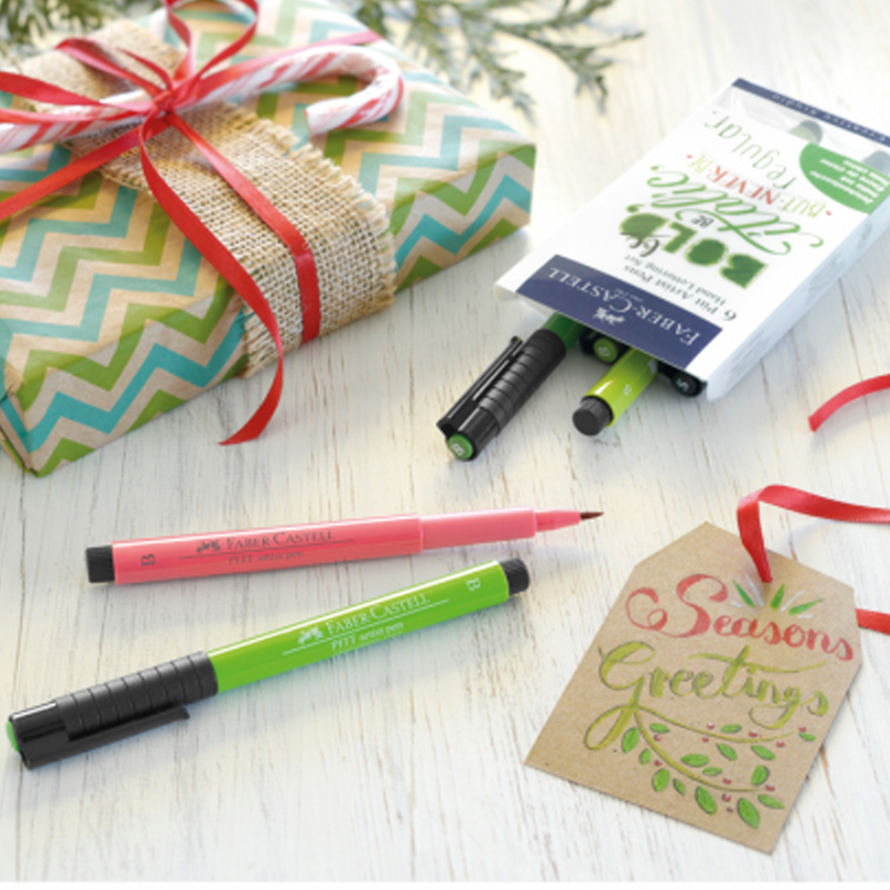 SET 6 PITT ARTIST PENS HAND LETTERING BOLD FABER CASTELL