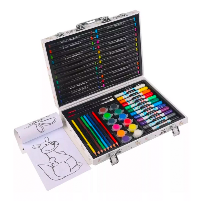 Kit De Arte Dibujo Infantil 58 Piezas En Maleta grande