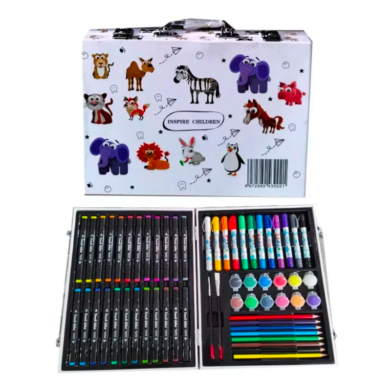 Kit De Arte Dibujo Infantil 58 Piezas En Maleta grande