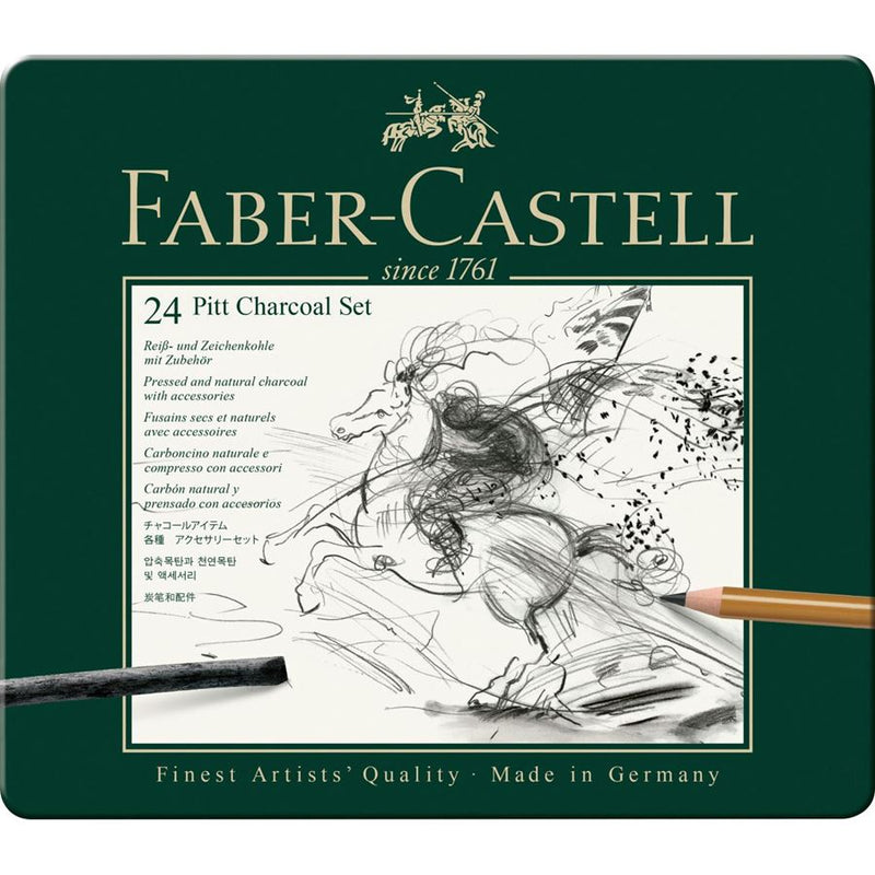 SET LAPICES PITT CHARCOAL SET 24 FABER CASTELL