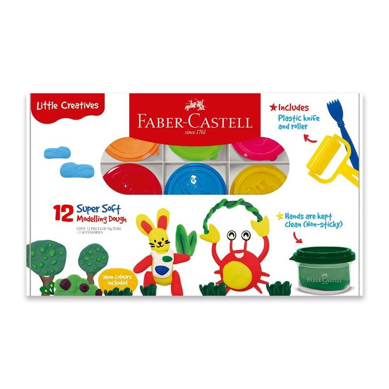 SET 12 PLASTILINAS MOLDEABLES FABER CASTELL LITTLE CREATIVES