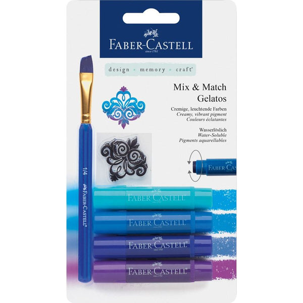 SET 4 GELATO COLORES AZULES FABER CASTELL