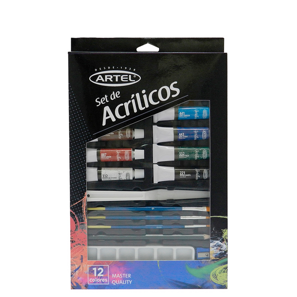 SET DE PINTURA ACRÍLICA 20 PIEZAS ARTEL