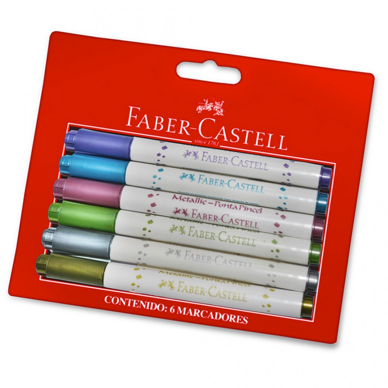 MARCADORES METALICOS FABER-CASTELL 6 UNIDADES