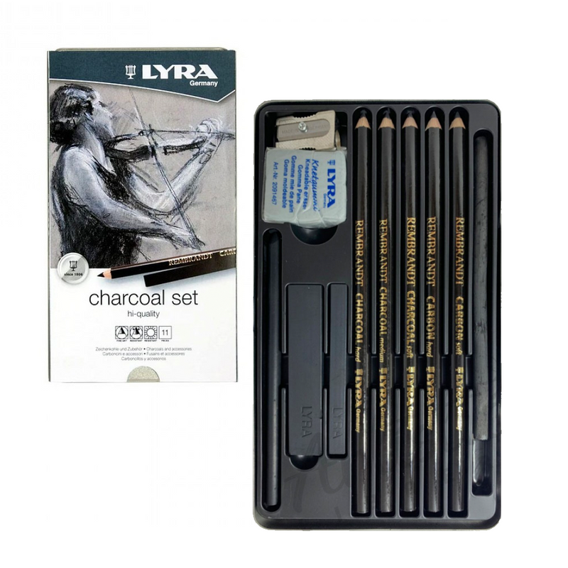 SET CARBON LYRA 11 PIEZAS CHARCOAL SET