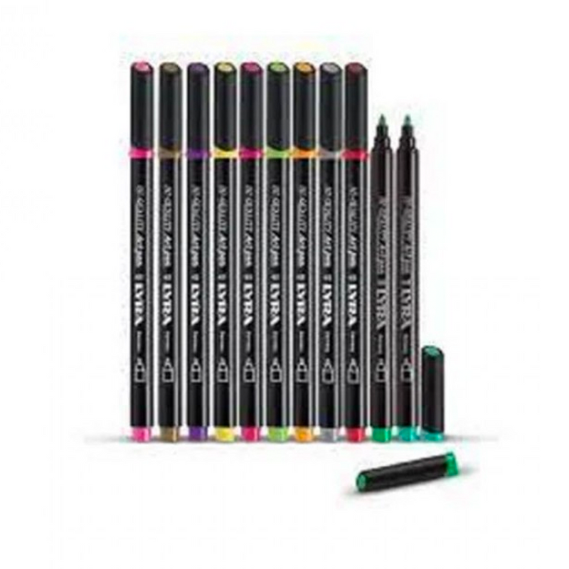 MARCADORES HI - QUALITY ART PEN LATA 10 UNIDADES LYRA