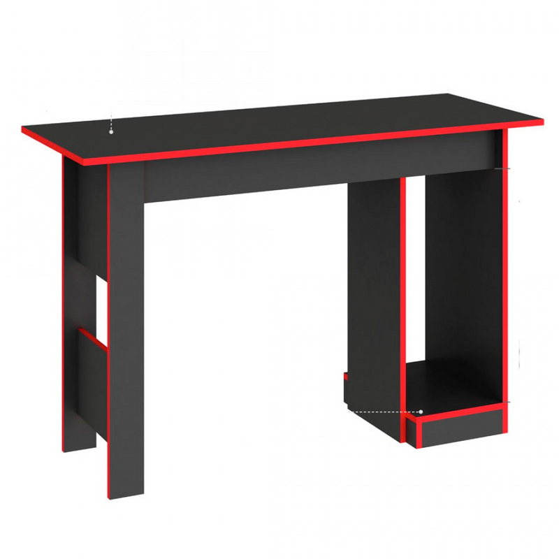 MESA GAMER GRAFITO - ROJO