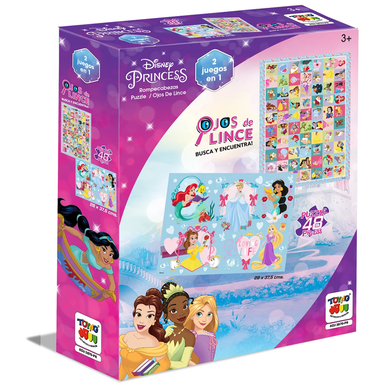 2 EN 1 PUZZLE 48 + OJOS DE LINCEPRINCESAS