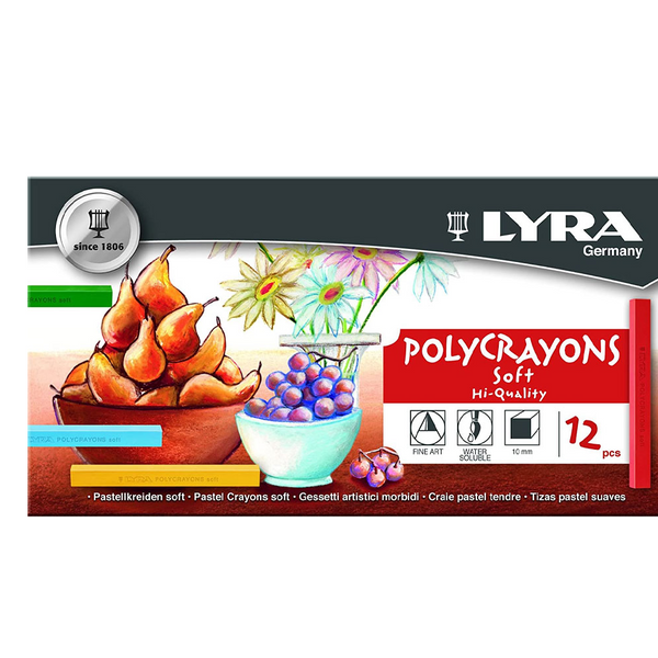 LYRA POLYCRAYONS SOFT - ESTUCHE 12 TIZAS ARTÍSTICAS