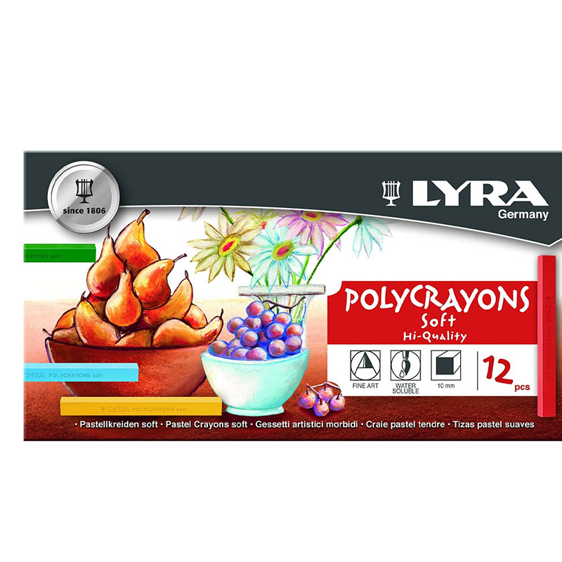 Estuche 24 tizas pastel Lyra Polycrayons soft