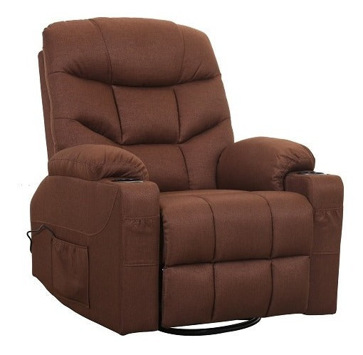 Sillón Reclinable Mecedor con Masajeador Manual Bladen De RR9830-CAFÉ