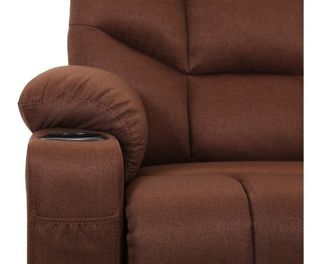 Sillón Reclinable Mecedor con Masajeador Manual Bladen De RR9830-CAFÉ