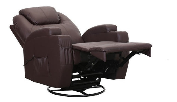 Sillón Reclinable Mecedor con Masajeador Manual Bladen De RD9806-BROWN