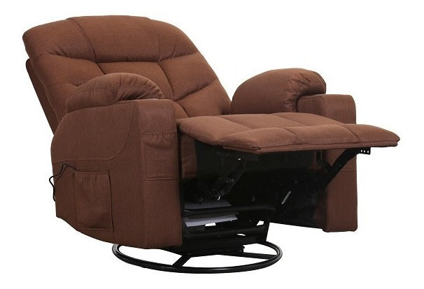 Sillón Reclinable Mecedor con Masajeador Manual Bladen De RR9830-CAFÉ